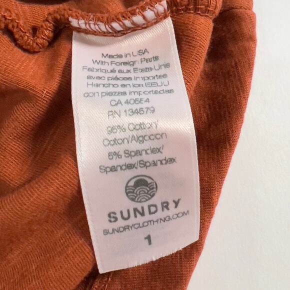 Sundry S Revolve Asymmetrical Ruched One Shoulder Mini Dress Tandoori - Picture 7 of 9